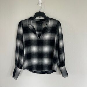 Banana Republic Plaid Button Down Blouse Size XS